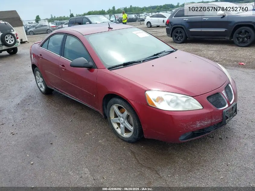 2008 Pontiac G6 VIN: 1G2ZG57N784252760 Lot: 42556392