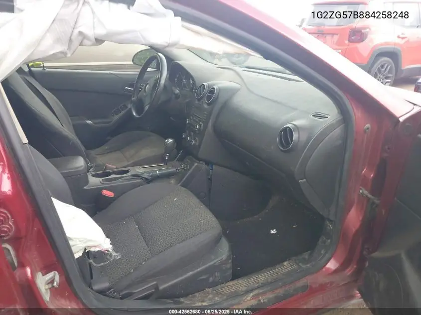 2008 Pontiac G6 VIN: 1G2ZG57B884258248 Lot: 42562680
