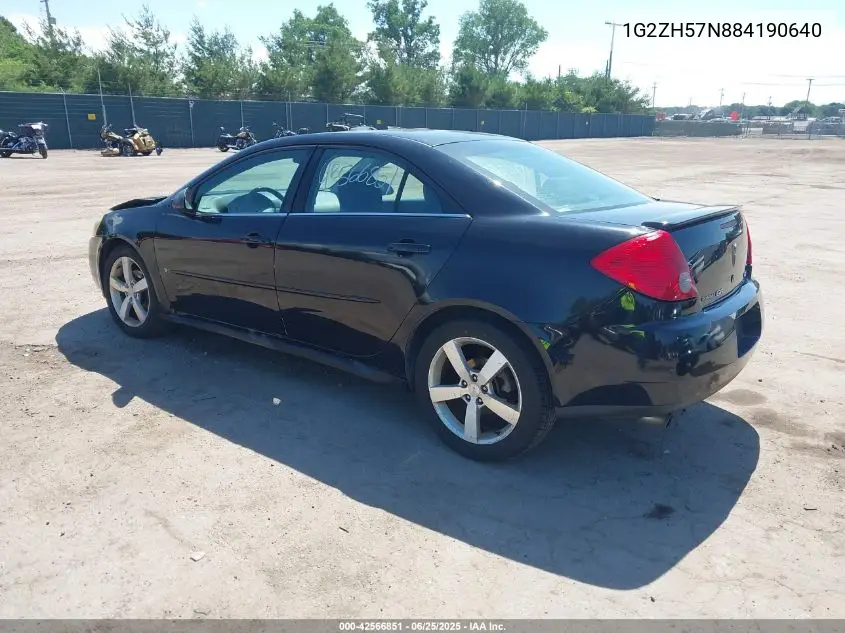 2008 Pontiac G6 Gt VIN: 1G2ZH57N884190640 Lot: 42566851