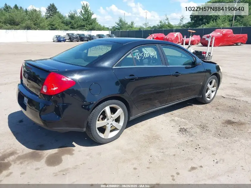 2008 Pontiac G6 Gt VIN: 1G2ZH57N884190640 Lot: 42566851