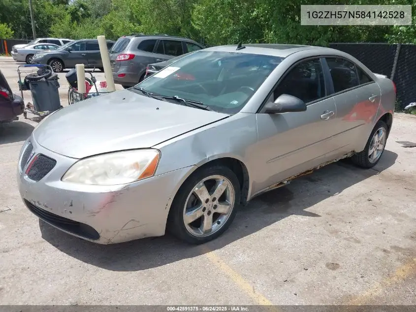 2008 Pontiac G6 Gt VIN: 1G2ZH57N584142528 Lot: 42591375