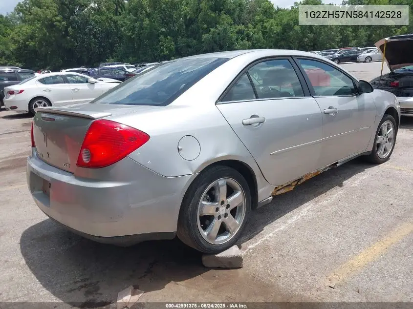 2008 Pontiac G6 Gt VIN: 1G2ZH57N584142528 Lot: 42591375
