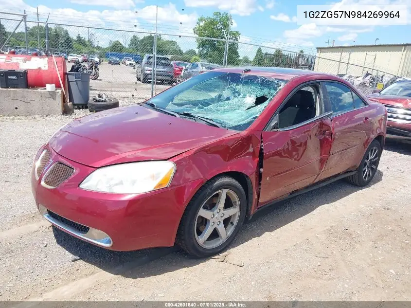 2008 Pontiac G6 VIN: 1G2ZG57N984269964 Lot: 42601840
