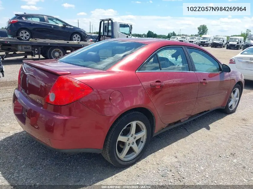 2008 Pontiac G6 VIN: 1G2ZG57N984269964 Lot: 42601840