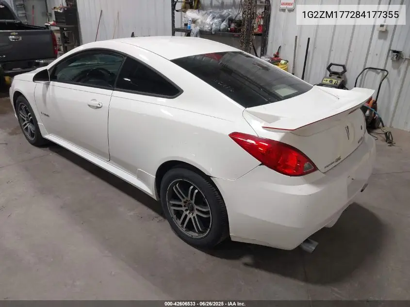 2008 Pontiac G6 Gxp VIN: 1G2ZM177284177355 Lot: 42606533