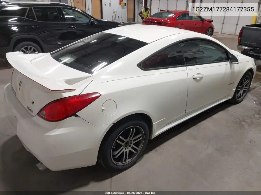 2008 Pontiac G6 Gxp VIN: 1G2ZM177284177355 Lot: 42606533