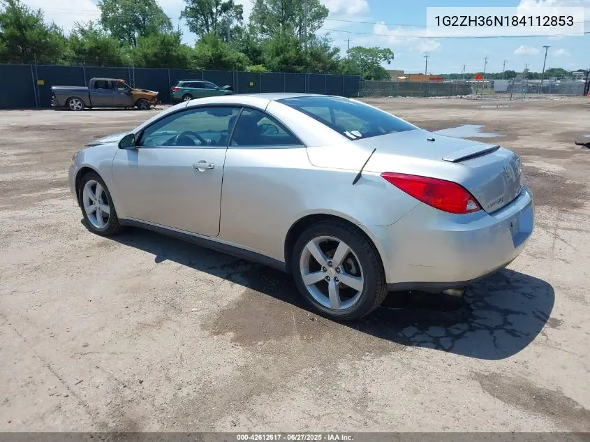 2008 Pontiac G6 Gt VIN: 1G2ZH36N184112853 Lot: 42612617