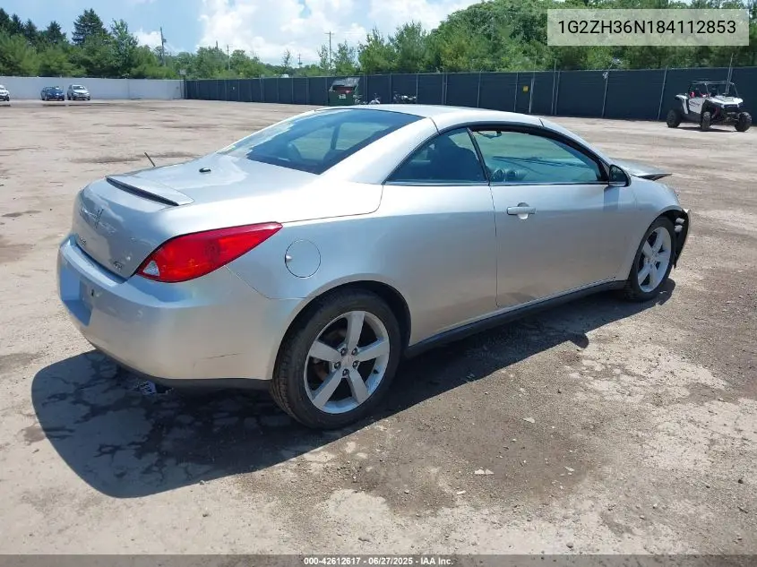 2008 Pontiac G6 Gt VIN: 1G2ZH36N184112853 Lot: 42612617