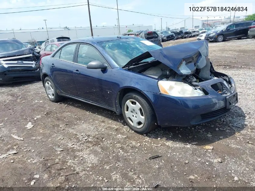 2008 Pontiac G6 Value Leader VIN: 1G2ZF57B184246834 Lot: 42614255