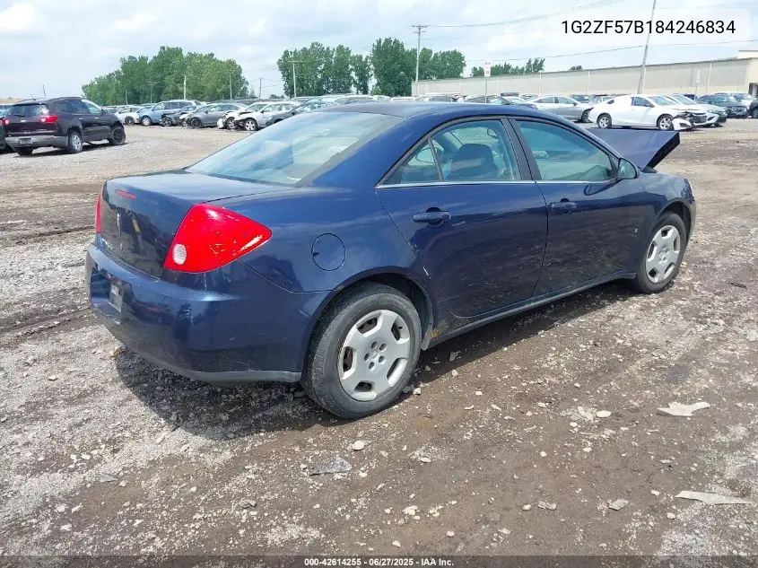 2008 Pontiac G6 Value Leader VIN: 1G2ZF57B184246834 Lot: 42614255
