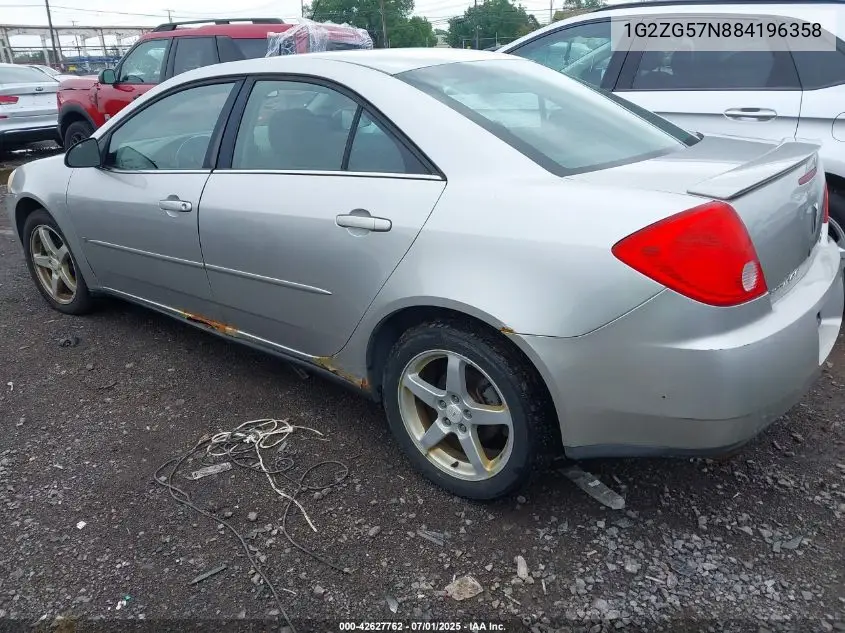 2008 Pontiac G6 Se VIN: 1G2ZG57N884196358 Lot: 42627762
