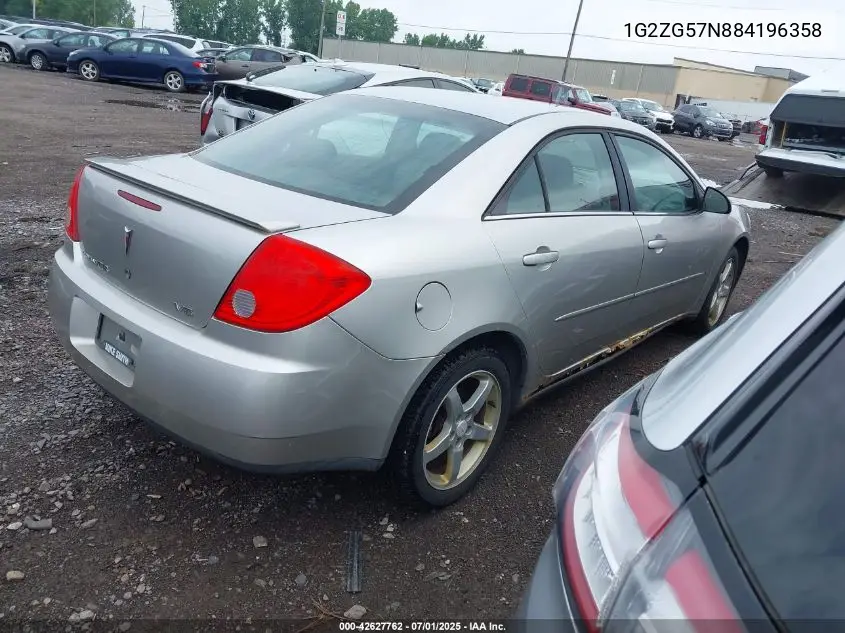 2008 Pontiac G6 Se VIN: 1G2ZG57N884196358 Lot: 42627762