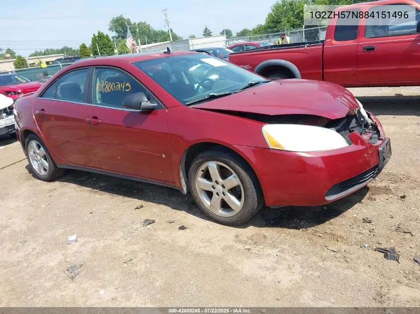 2008 Pontiac G6 Gt VIN: 1G2ZH57N884151496 Lot: 42800245