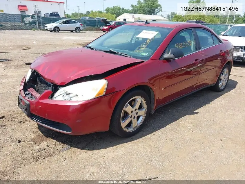2008 Pontiac G6 Gt VIN: 1G2ZH57N884151496 Lot: 42800245