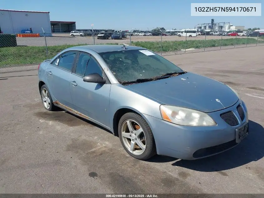 2009 Pontiac G6 Gt VIN: 1G2ZH57N594170671 Lot: 42195938
