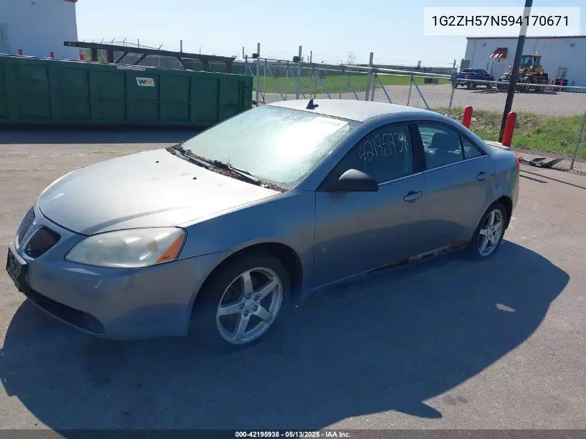 2009 Pontiac G6 Gt VIN: 1G2ZH57N594170671 Lot: 42195938