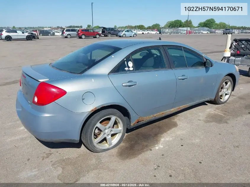 2009 Pontiac G6 Gt VIN: 1G2ZH57N594170671 Lot: 42195938