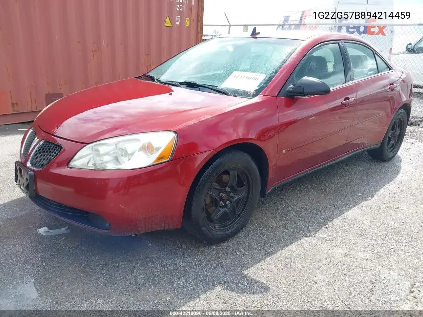 2009 Pontiac G6 VIN: 1G2ZG57B894214459 Lot: 42219090