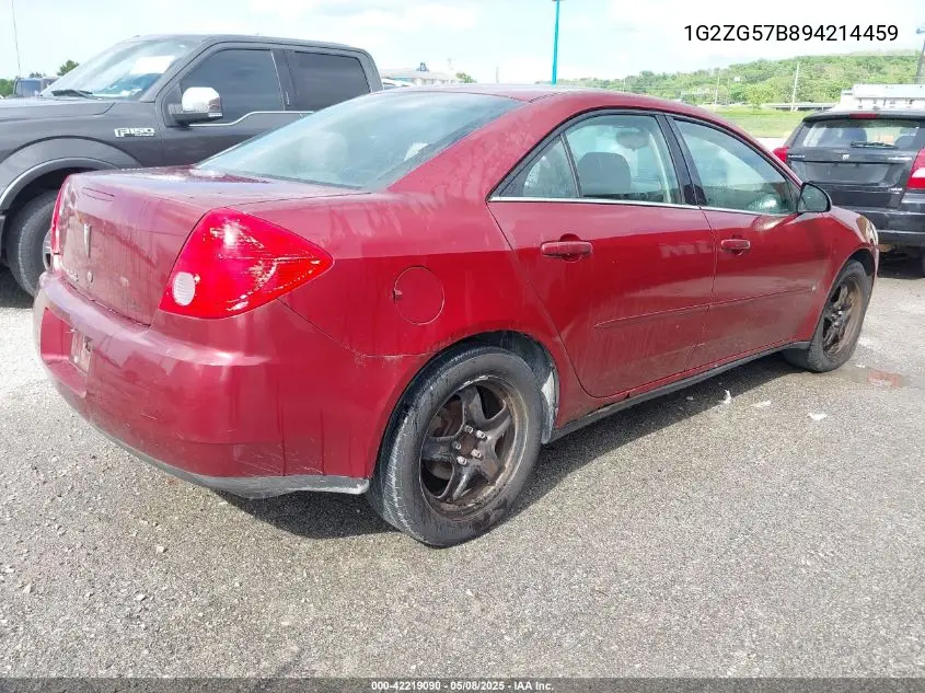 2009 Pontiac G6 VIN: 1G2ZG57B894214459 Lot: 42219090