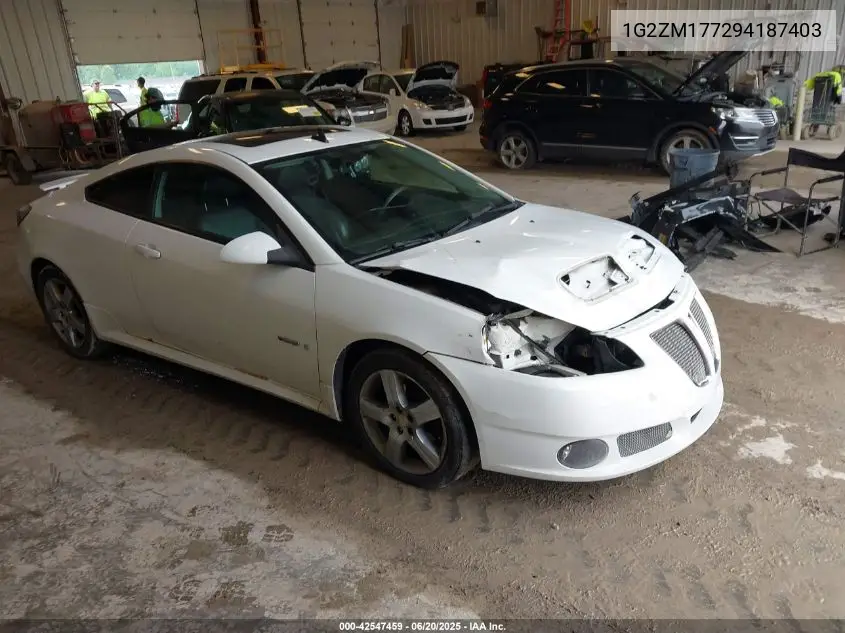 2009 Pontiac G6 Gxp VIN: 1G2ZM177294187403 Lot: 42547459