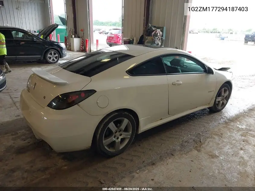 2009 Pontiac G6 Gxp VIN: 1G2ZM177294187403 Lot: 42547459
