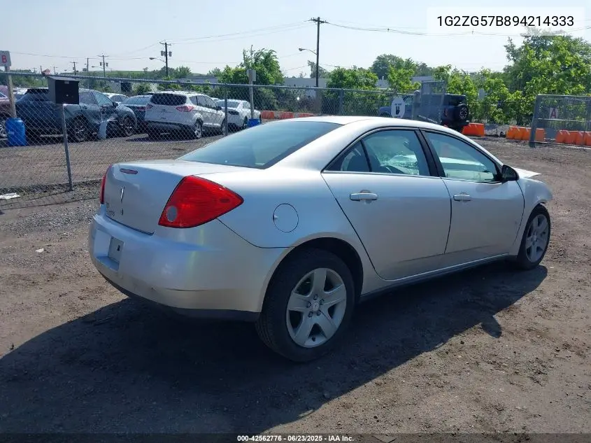 2009 Pontiac G6 VIN: 1G2ZG57B894214333 Lot: 42562776
