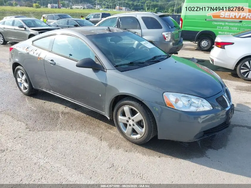 2009 Pontiac G6 Gt VIN: 1G2ZH17N494182786 Lot: 42571099