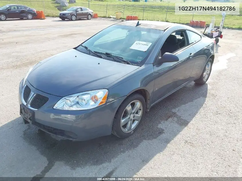 2009 Pontiac G6 Gt VIN: 1G2ZH17N494182786 Lot: 42571099
