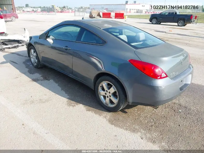 2009 Pontiac G6 Gt VIN: 1G2ZH17N494182786 Lot: 42571099