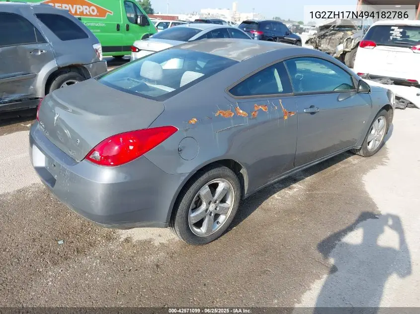 2009 Pontiac G6 Gt VIN: 1G2ZH17N494182786 Lot: 42571099