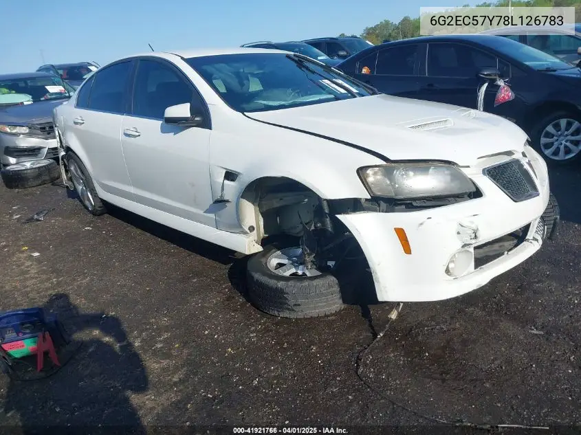 2008 Pontiac G8 Gt VIN: 6G2EC57Y78L126783 Lot: 41921766