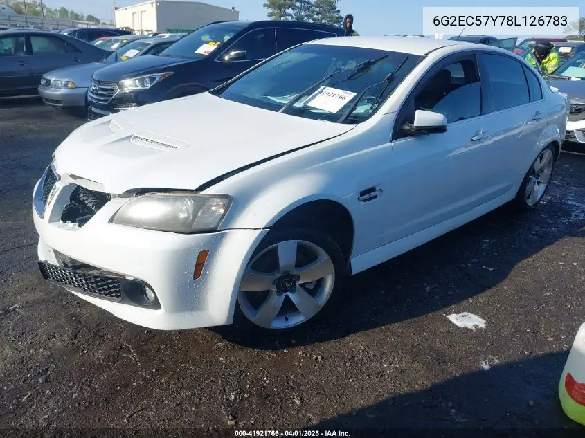 2008 Pontiac G8 Gt VIN: 6G2EC57Y78L126783 Lot: 41921766