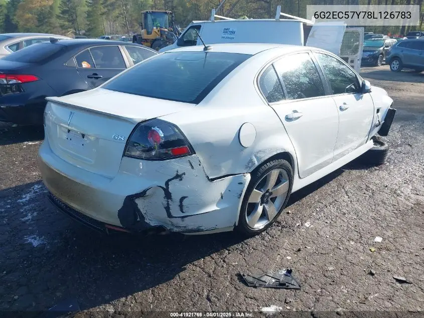2008 Pontiac G8 Gt VIN: 6G2EC57Y78L126783 Lot: 41921766