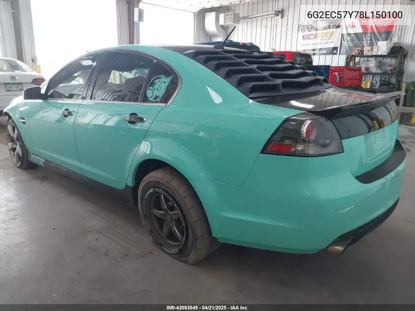 2008 Pontiac G8 Gt VIN: 6G2EC57Y78L150100 Lot: 42083549