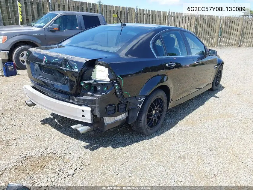 2008 Pontiac G8 Gt VIN: 6G2EC57Y08L130089 Lot: 42178382