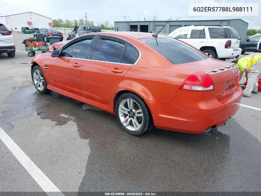2008 Pontiac G8 VIN: 6G2ER57788L988111 Lot: 42180090
