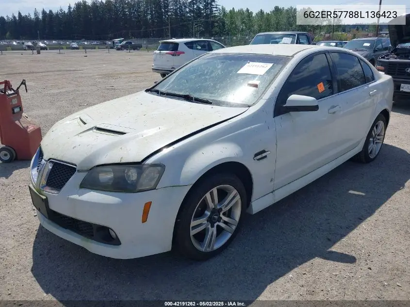 2008 Pontiac G8 VIN: 6G2ER57788L136423 Lot: 42191262