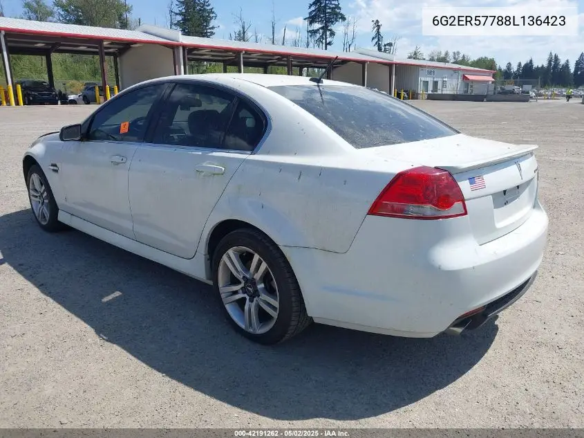 2008 Pontiac G8 VIN: 6G2ER57788L136423 Lot: 42191262