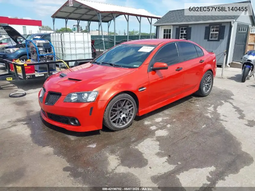 2008 Pontiac G8 Gt VIN: 6G2EC57Y58L140455 Lot: 42198702