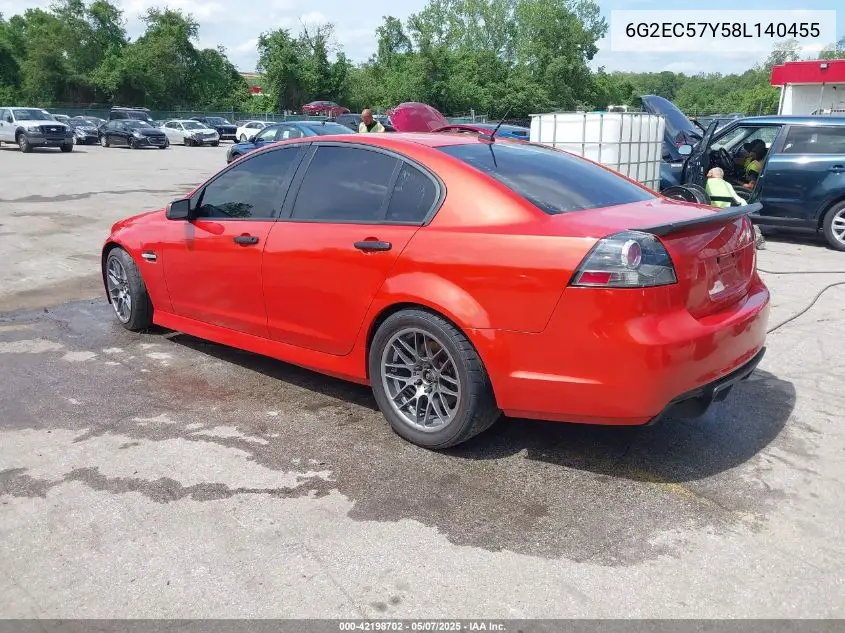 2008 Pontiac G8 Gt VIN: 6G2EC57Y58L140455 Lot: 42198702