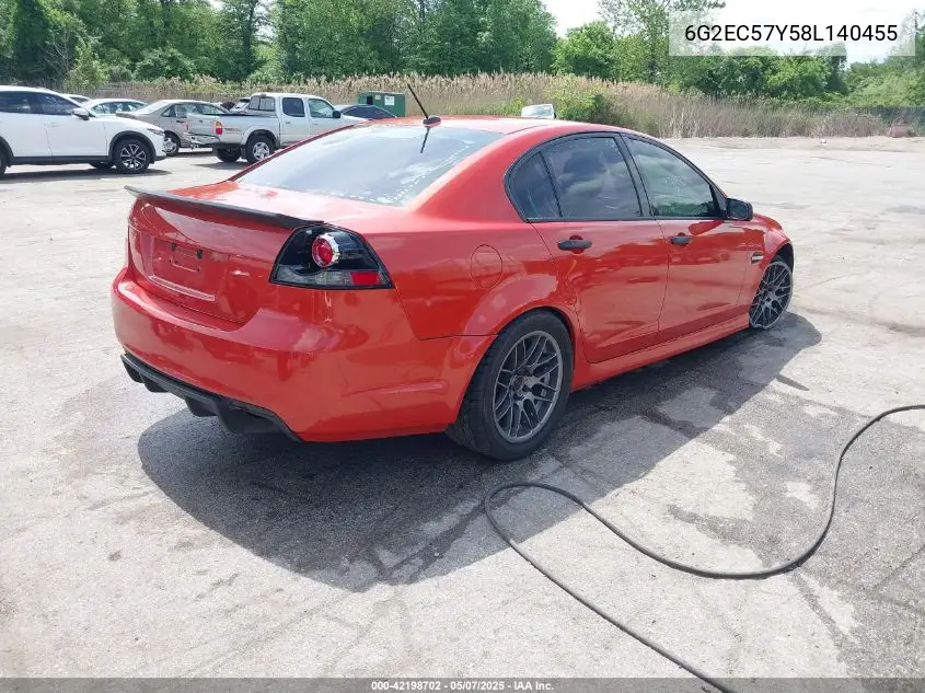 2008 Pontiac G8 Gt VIN: 6G2EC57Y58L140455 Lot: 42198702