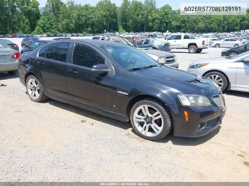 2008 Pontiac G8 VIN: 6G2ER57708L129191 Lot: 42468013