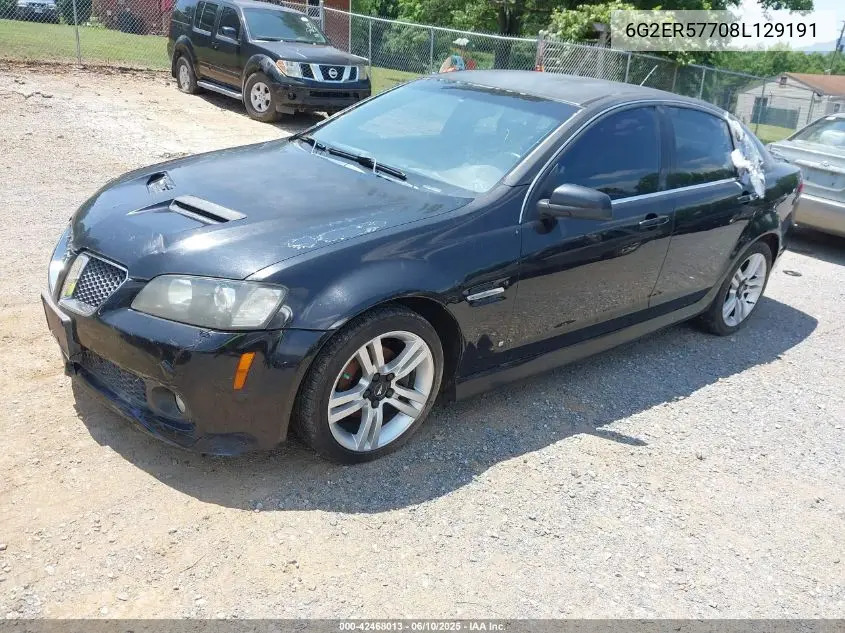 2008 Pontiac G8 VIN: 6G2ER57708L129191 Lot: 42468013