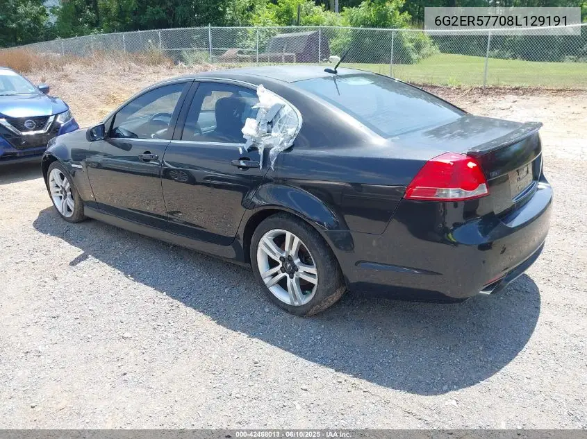 2008 Pontiac G8 VIN: 6G2ER57708L129191 Lot: 42468013