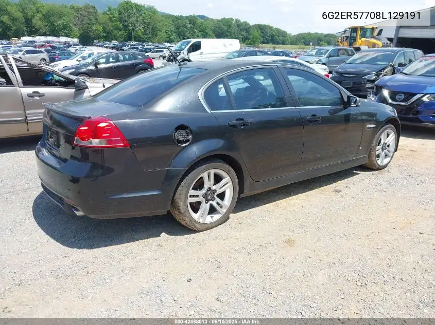 2008 Pontiac G8 VIN: 6G2ER57708L129191 Lot: 42468013