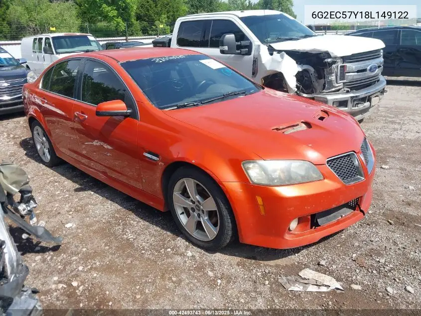 2008 Pontiac G8 Gt VIN: 6G2EC57Y18L149122 Lot: 42493743