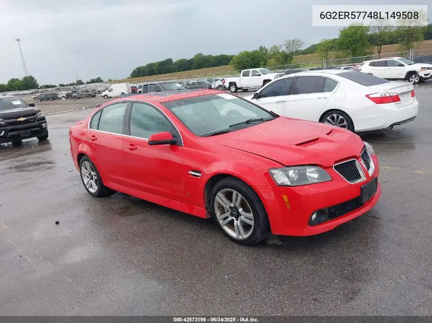 2008 Pontiac G8 VIN: 6G2ER57748L149508 Lot: 42573195
