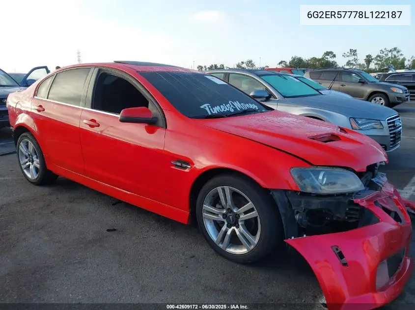 2008 Pontiac G8 VIN: 6G2ER57778L122187 Lot: 42609172