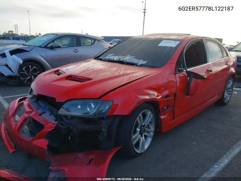 2008 Pontiac G8 VIN: 6G2ER57778L122187 Lot: 42609172