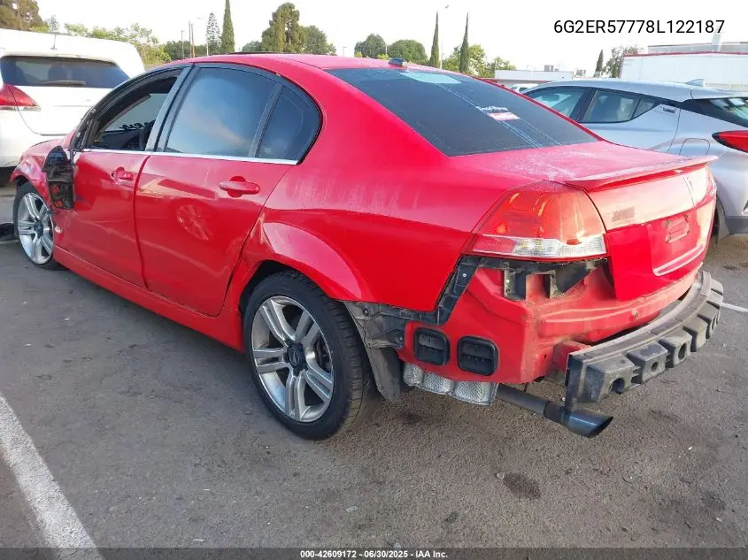 2008 Pontiac G8 VIN: 6G2ER57778L122187 Lot: 42609172